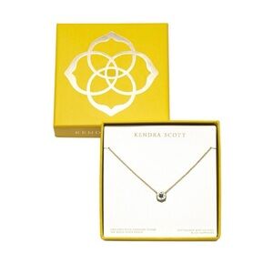 Kendra Scott Riley Sapphire 14K gold over brass pendant necklace .